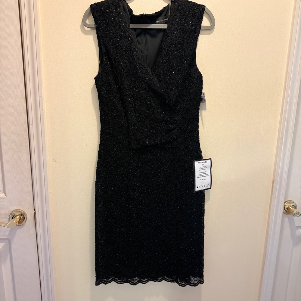 Elegant Black Sequin Dress by Connection Apparel – Size 14 – NWT